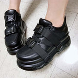 Amozae Women's Platform Chunky Sneakers fashion Mesh Buckle female Thick Bottom shoes woman Women's Vulcanize Shoes 1129