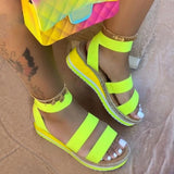 Amozae Summer Sandals Women Wedges Platform Ladies Hemp Shoes Ladies Candy Color Casual Girls Slip on Strap Cross Girls Plus Size