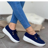 Chunky Sneakers Women New Solid Color Thick Bottom Lace Up Walking Women's Shoes Female Breathable Non Slip Platform Shoes