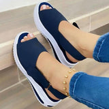 Women Shoes Summer Pumps Chunky Mid Heels Plus Size Breathable Mesh Sneaker Wedges Shoes Female Mujer Sapato Feminino