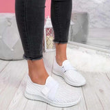 Amozae Women Casual Shoes Spring Female Shoes Crystal Solid Mesh Sneakers Plus Size Flats Fashion Ladies Sport Shoes Vulcanized Shoes