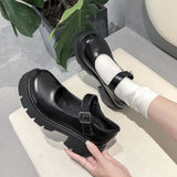 Amozae-Women Student Shoes Japanese Style Ankle Strap Round Toe High Heels Platform Leather Shoes Cute Lolita JK Girls Mary Jane Shoes